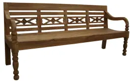 Stationsbank 2-zits | 100cm | Teakhout