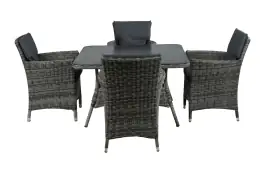5-delige tuinset | 4 Verone tuinstoelen Ash Grey | Tuintafel Dublin 115x115cm Ash Grey