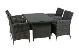 5-Delige tuinset | 4 Verone tuinstoelen Ash Grey | Tuintafel Dublin 145x85cm Ash Grey