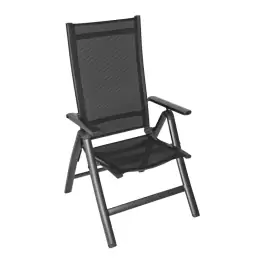 Verstelbare tuinstoel Carino | Black | Textileen | Lesli Living