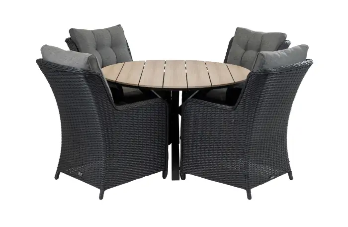 5-delige-ronde-tuinset-polywood-aluminum-tuinstoelen-dublin-zwart-wicker
