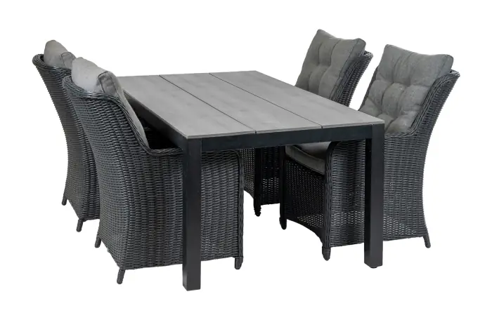 5-delige tuinset | 4 Dublin tuinstoelen | 180cm Cyprus tuintafel