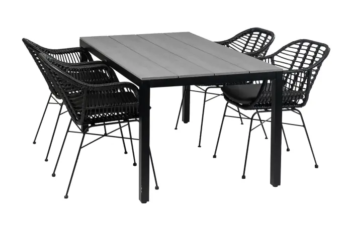 5-delige tuinset | 4 Oslo dining tuinstoelen | 160cm Cyprus tuintafel