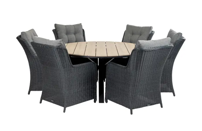 7-delige-ronde-tuinset-cyprus-tuintafel-polywood-aluminium-wicker-tuinsoel-dublin-zwart