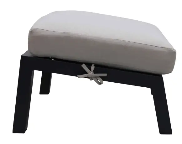 Bezano voetenbankje-off-white-matt black-aluminium