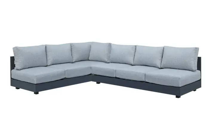 Fosega-moderne-hoek-lounge-bank-aluminium-zwart-grijze-loungekussens-4-seizoenen-tuinmeubelen