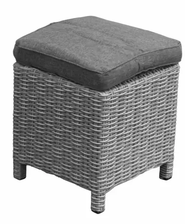 Hocker Dublin-Mystic Grey-40x40 hocker-wicker-grey tuinkussen