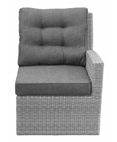 Linker bankdeel-Dublin-Mystic Grey-Wicker-aluminium frame-grey loungekussens