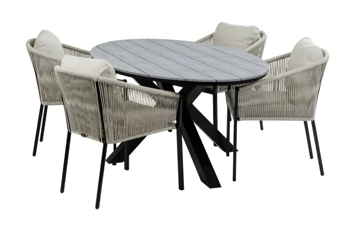 Ovale-tuinset-Elvira-black-polywood-tuintafel-4-seizoenen-tuinmeubelen