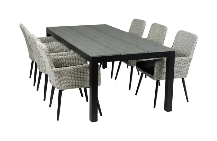 Pisa tuinset-7 delige tuinset-Pisa tuinstoel-white-polywood tuintafel-wicker-aluminium frame