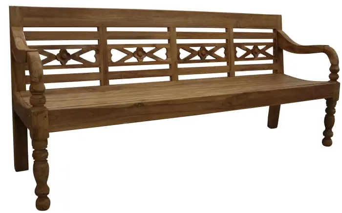 Stationsbank 3-zits | 150cm | Teakhout voorbeeld motief