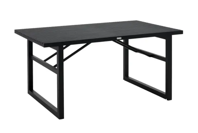 Tuintafel Vevi | Brafab | 160x90cm | Aluminium | Black | Vooraanzicht