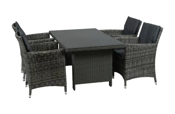 Verone-AshGrey-dining tuinset-Keramieke tuintafel-4-seizoenen-tuinmeubelen