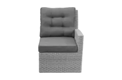 Linker bankdeel-Dublin-Mystic Grey-Wicker-aluminium frame-grey loungekussens