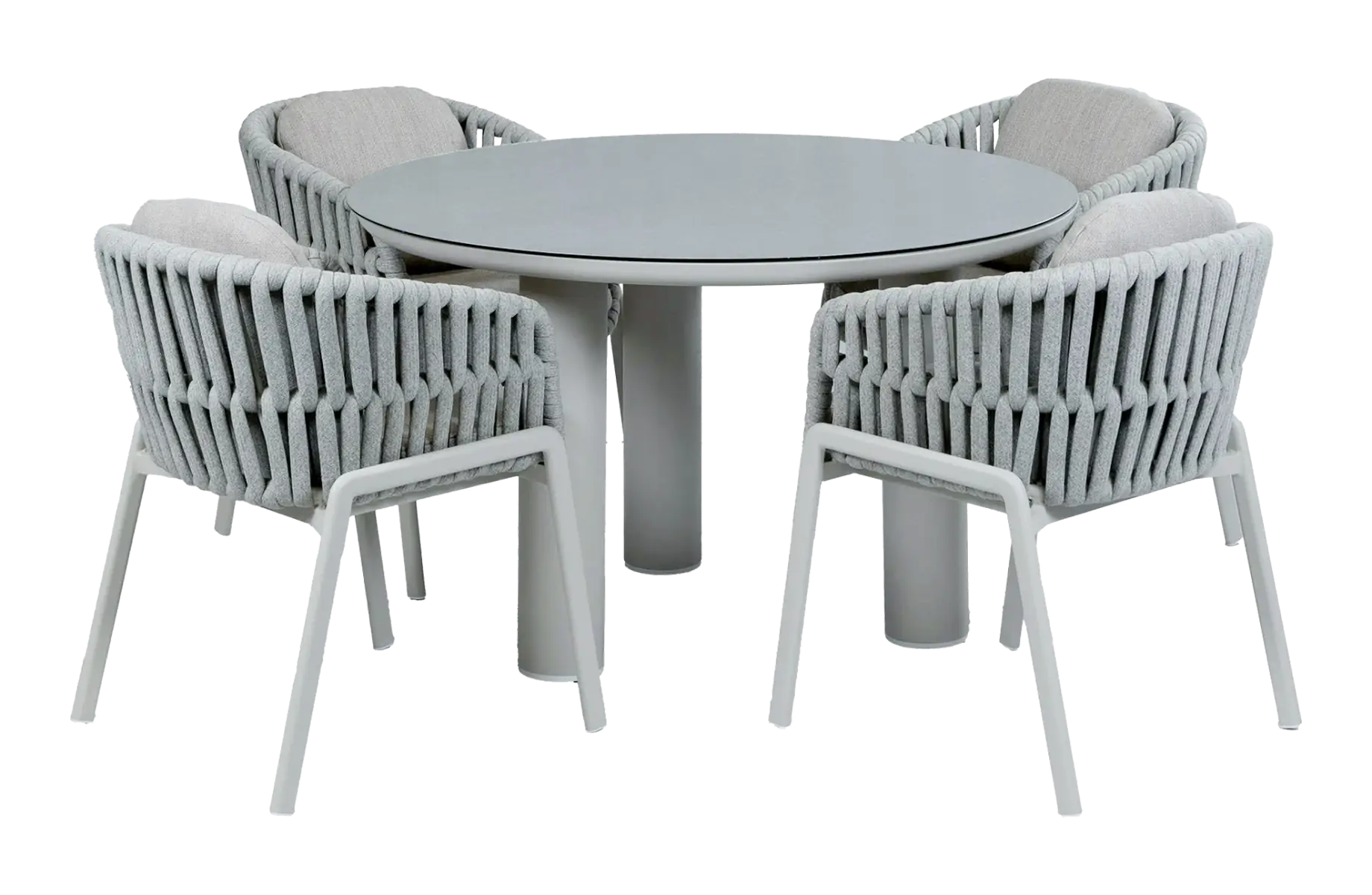 5-delige ronde tuinset Porto | 4 Porto tuinstoelen | Tuintafel Porto ø120cm | Naturel