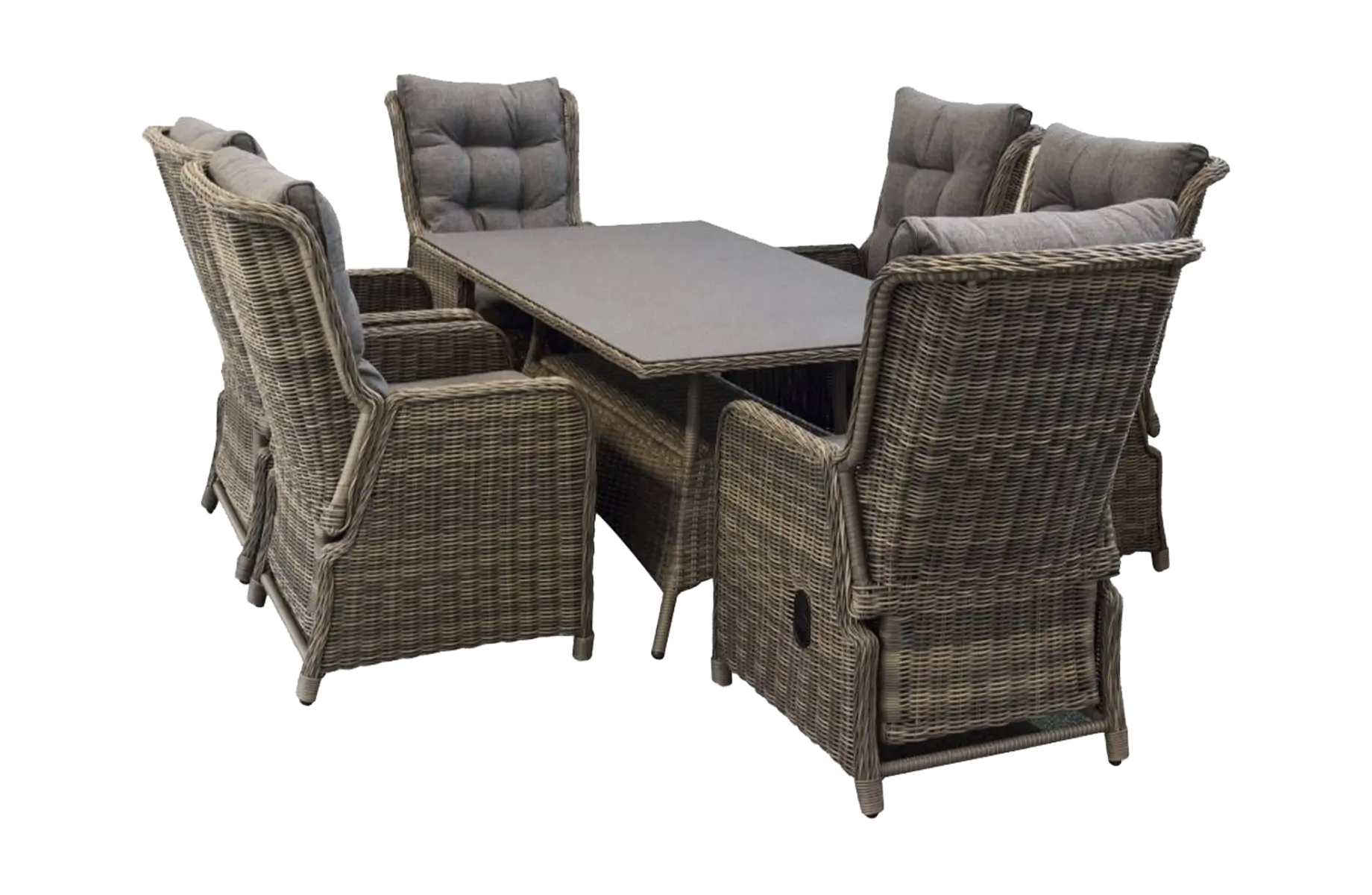 7-delige tuinset | 6 Dublin verstelbare stoelen (SW) | 180cm tuintafel (Keramiek)