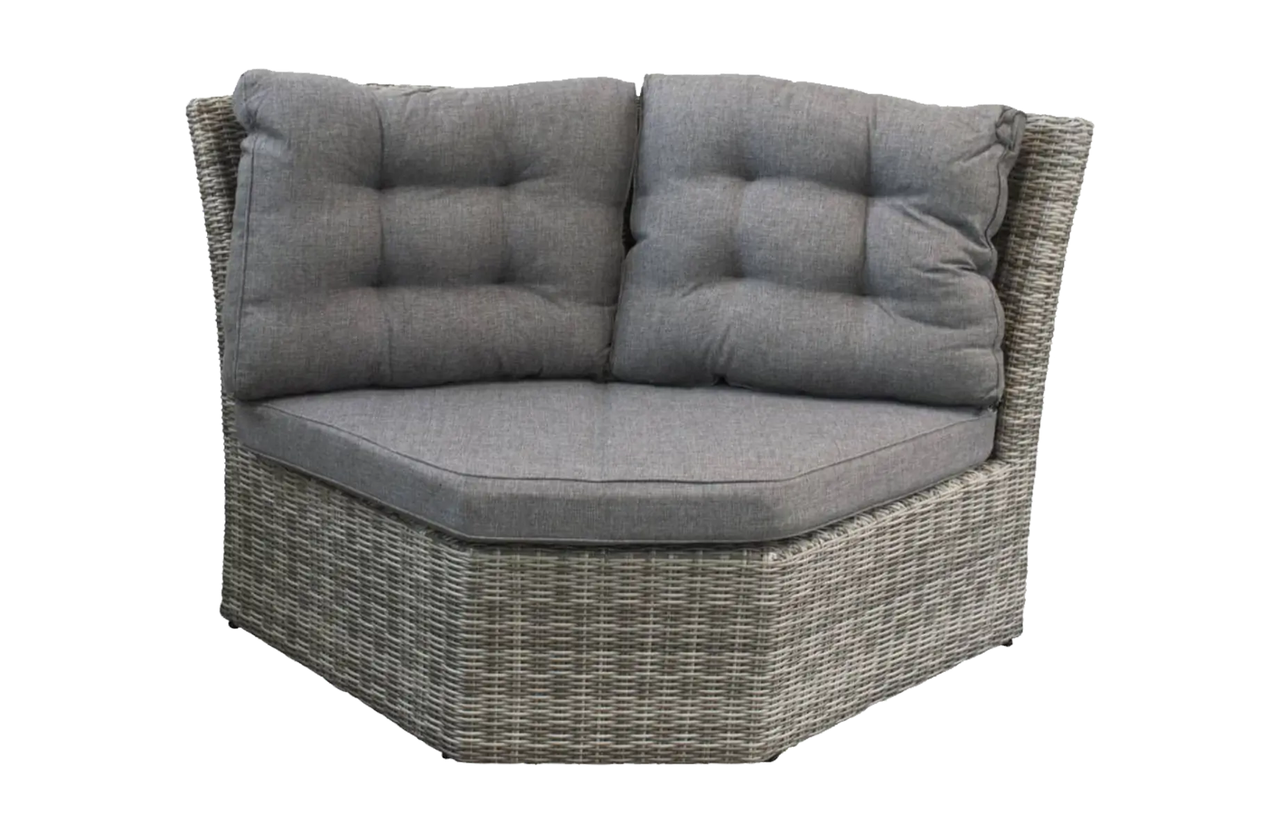 Dublin XL hoekelement-Ash Grey-wicker-aluminium frame-grey loungekussen-dikke loungekussens